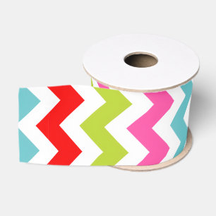 Festive Chevron Pattern – Retro Holiday Stripes Grosgrain Ribbon