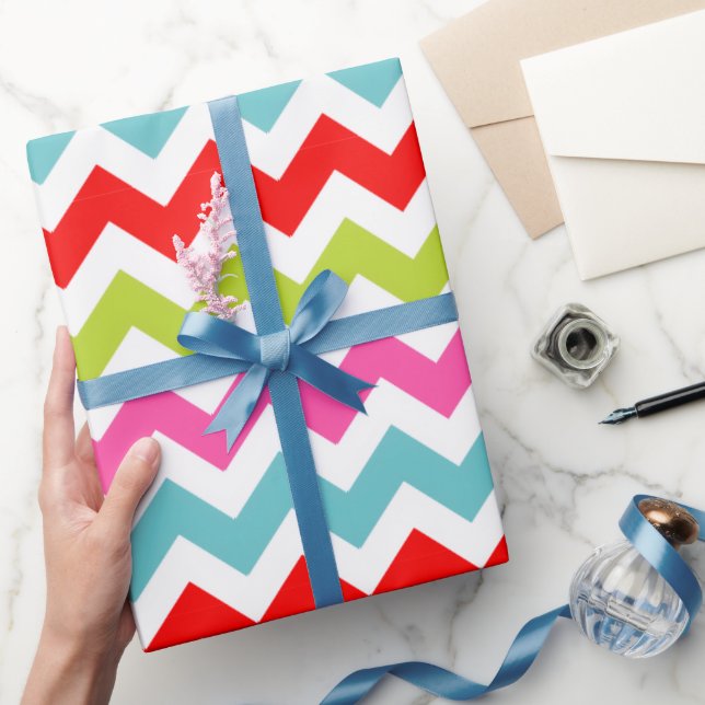 Festive Chevron Pattern – Retro Holiday Stripes Wrapping Paper (Gifting)