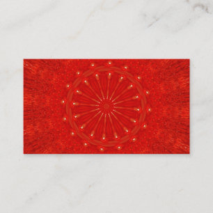 Festive Chic Bright Red Kaleidoscope Design Business Card