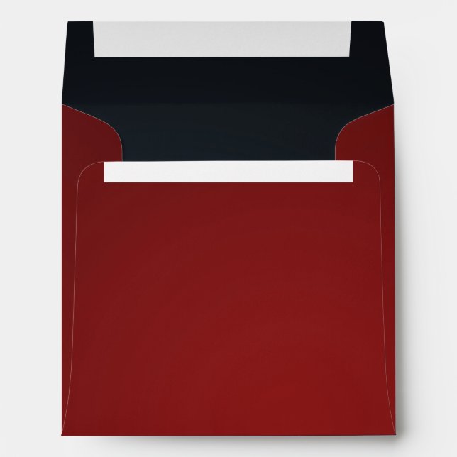 Festive Chic Elegant Rich Deep Red Customizable  Envelope (Back (Bottom))