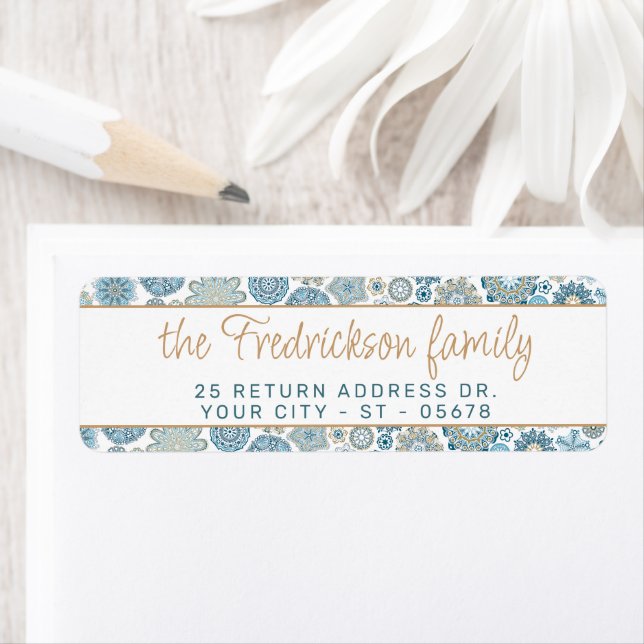 Festive Chic Floral Mandala Snow Flakes Pattern (Insitu)