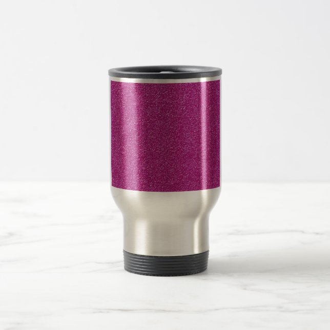 Festive Chic Pink Glitter Background Romantic Travel Mug (Center)