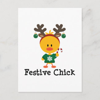 Festive Chick Postcard