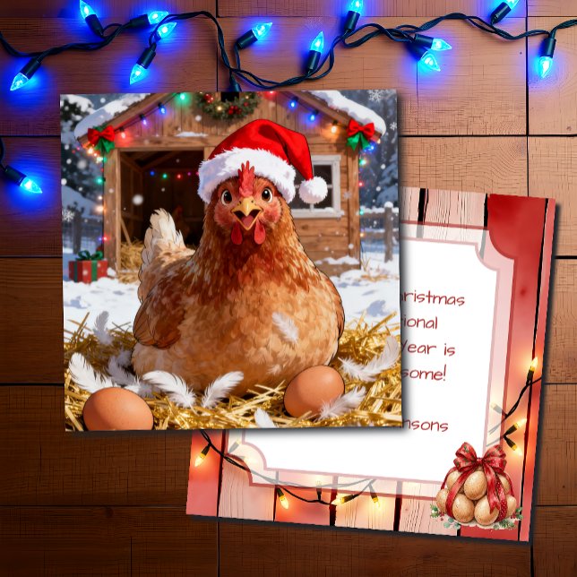 Festive Chicken and Christmas Pun | Funny   Card (Creator Uploaded)