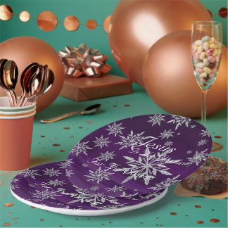 Festive Christian Purple Paper Plates