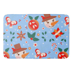 Festive Christmas Abstract Pattern Bath Mat
