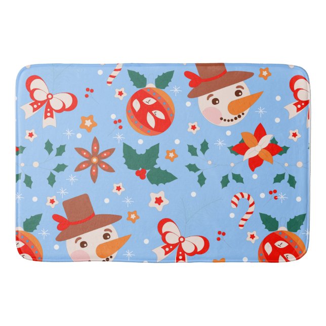 Festive Christmas Abstract Pattern Bath Mat (Front)