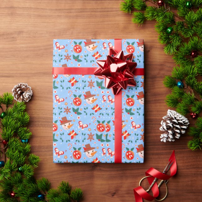 Festive Christmas Abstract Pattern Wrapping Paper (Holiday Gift)
