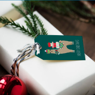 Festive Christmas Alpaca Personalised Gift Tags