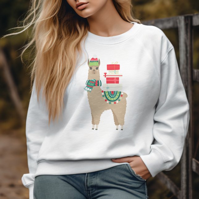 Festive Christmas Alpaca Sweatshirt (Creator Uploaded)