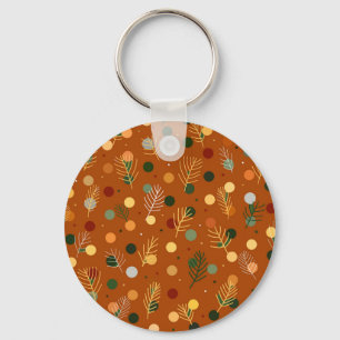 Festive Christmas and New Year pattern Key Ring