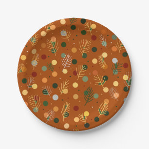 Festive Christmas and New Year pattern  Paper Plate