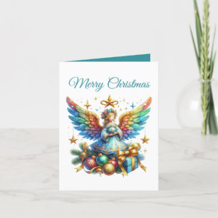 Festive Christmas Angel add message Holiday Card