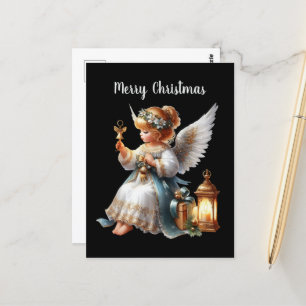 Festive Christmas Angel add message  Postcard