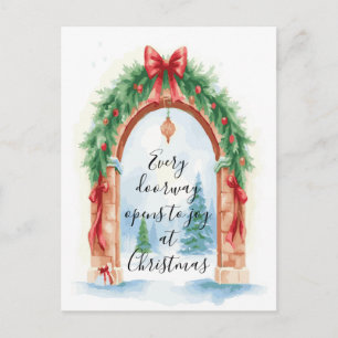 Festive Christmas Arch Holiday Greeting Garland Postcard