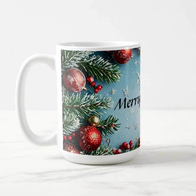 Festive Christmas Arrangement Coffee Mug (Left)