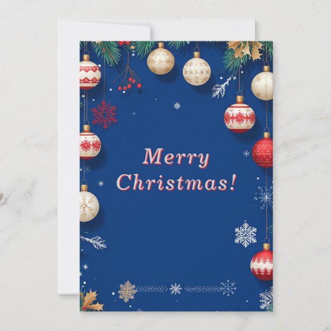 Festive Christmas Artwork with Ornaments Invitation (Front)
