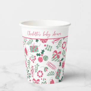 Festive Christmas Baby Shower Paper Cups