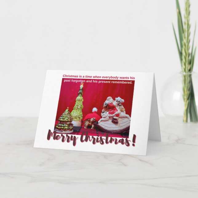 Festive Christmas Baby Sulcata Tortoise with Santa Card (Front)