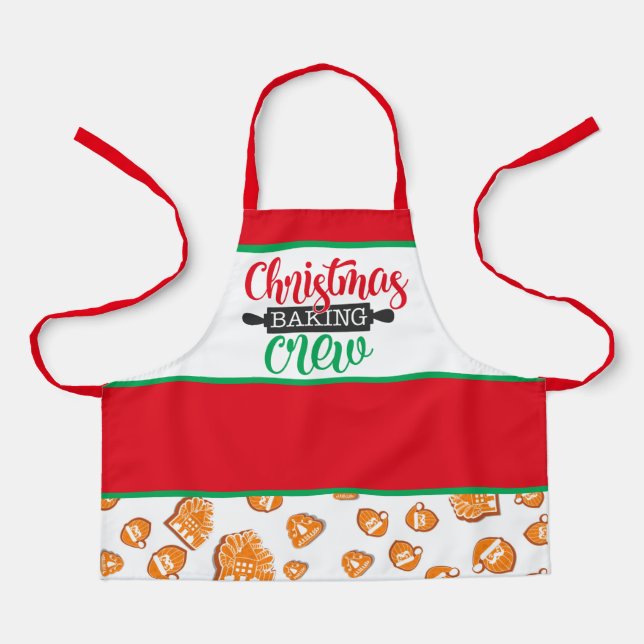 Festive Christmas baking crew kids Apron (Front)