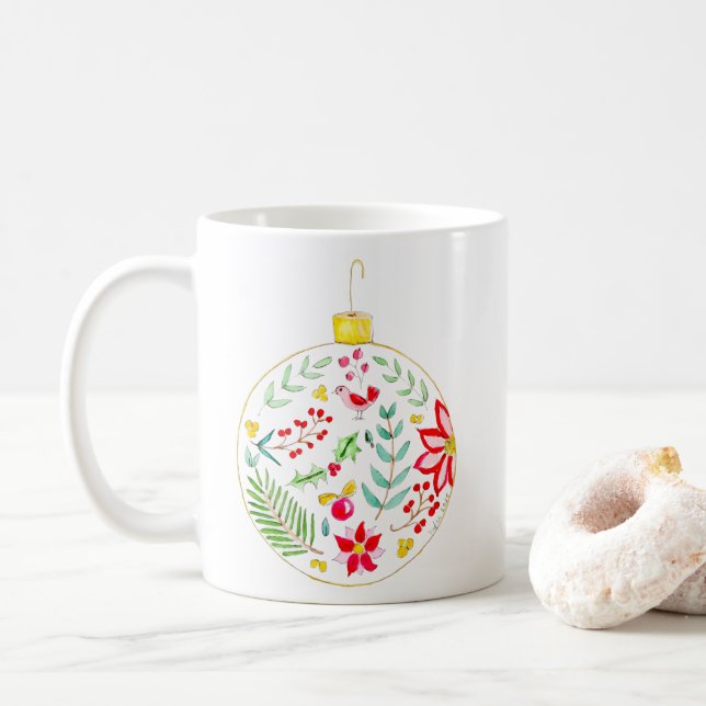 Festive Christmas Ball  Coffee Mug (With Donut)