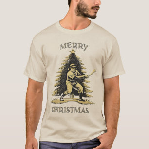 Festive Christmas Baseball Players T-Shirt