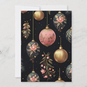 Festive Christmas Baubles Greeting Card