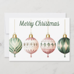 Festive Christmas Baubles Greeting Card