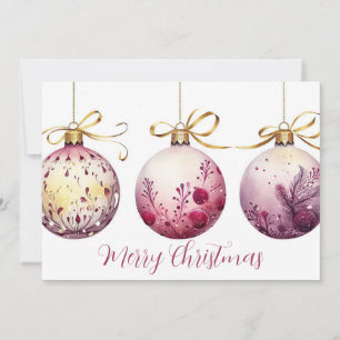 Festive Christmas Baubles Greeting Card