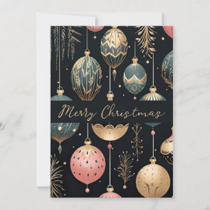 Festive Christmas Baubles Greeting Card