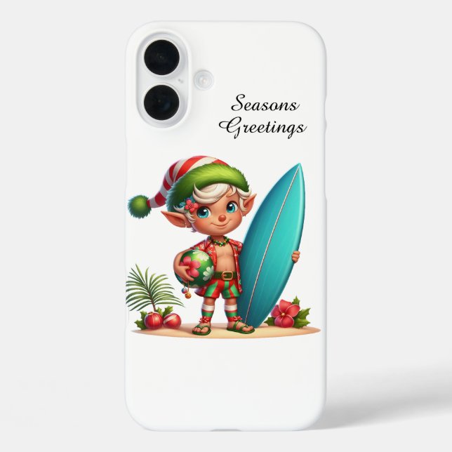 Festive Christmas beach customisable Elf  Case-Mate iPhone Case (Back)