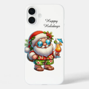Festive Christmas beach customisable Santa  iPhone 16 Plus Case