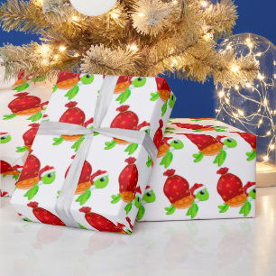 Festive Christmas beach sea turtle tiled Wrapping Paper