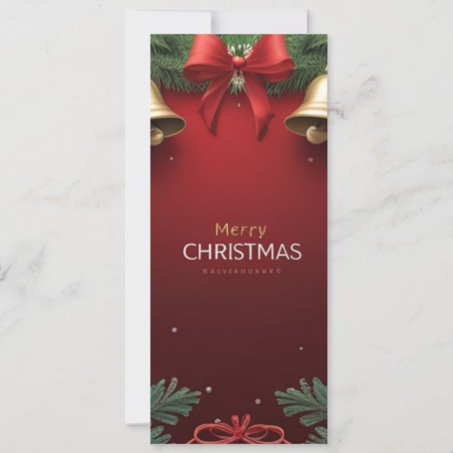 Festive Christmas Bells and Ornaments design  Announcement (Front)