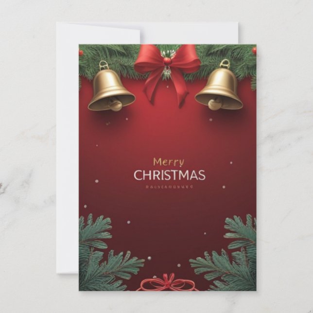 Festive Christmas Bells and Ornaments design  Announcement (Front)