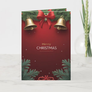 Festive Christmas Bells and Ornaments design Card