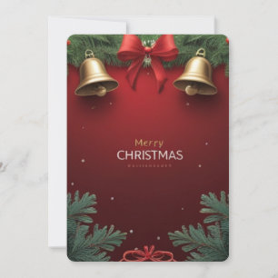 Festive Christmas Bells and Ornaments design Holiday Card