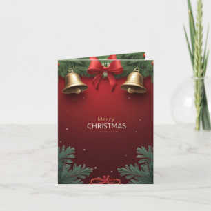 Festive Christmas Bells and Ornaments design Holiday Card