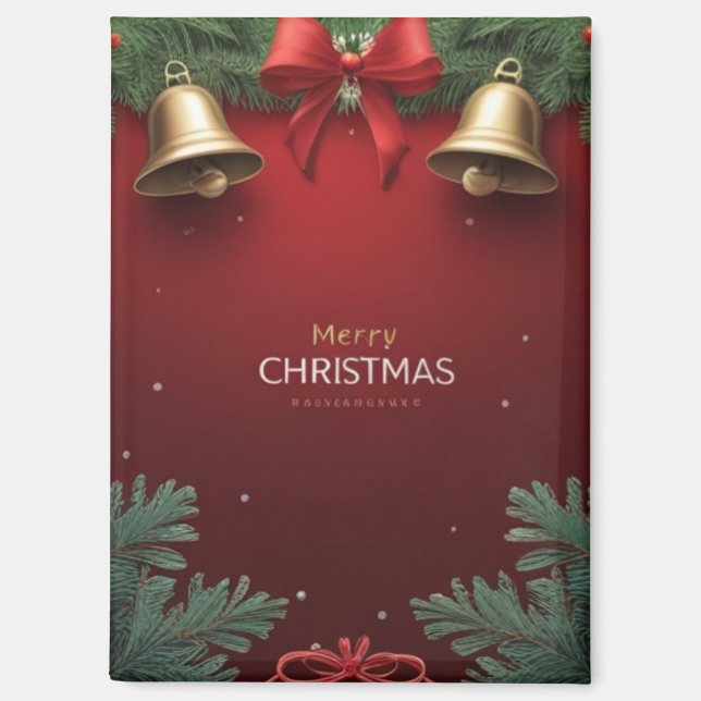 Festive Christmas Bells and Ornaments design  Magnet (Front)