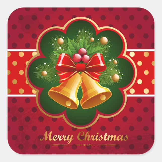 Festive Christmas Bells Sticker (Front)