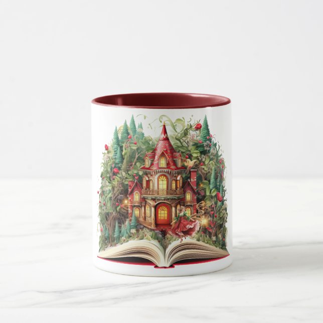 Festive Christmas Book Design Mug (Center)