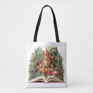 Festive Christmas Book Design Tote Bag