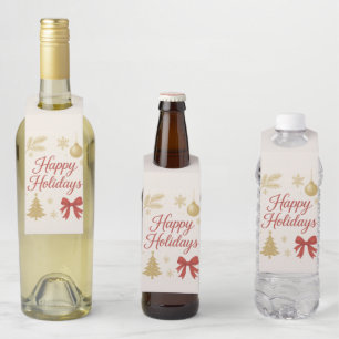 Festive Christmas Bottle Tags Holiday Wine Gift