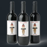 Festive Christmas Boxes  Wine Label<br><div class="desc">Festive and cute gift box graphic illustration for the Christmas holiday season.</div>