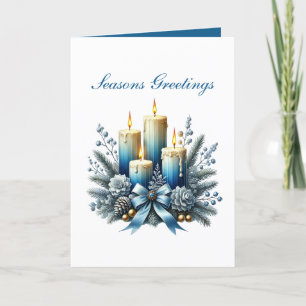 Festive Christmas candles customisable Holiday Card