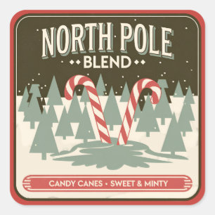 Festive Christmas candy cane blend Square Sticker