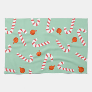 Festive Christmas Candy Cane Kitchen Towel