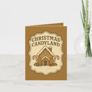 Festive Christmas candy land customisable Holiday Card