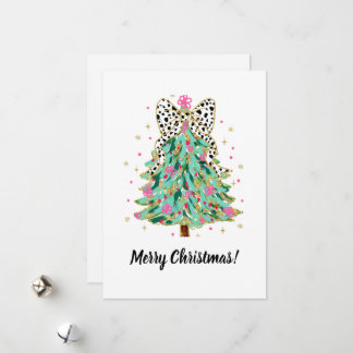 Festive Christmas Card Coquette Bow