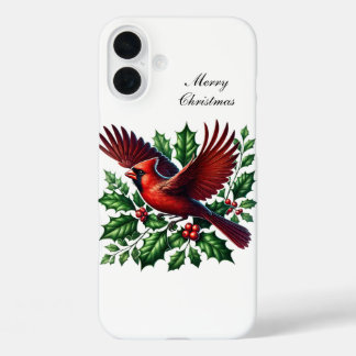 Festive Christmas Cardinal Holiday iPhone 16 Plus Case